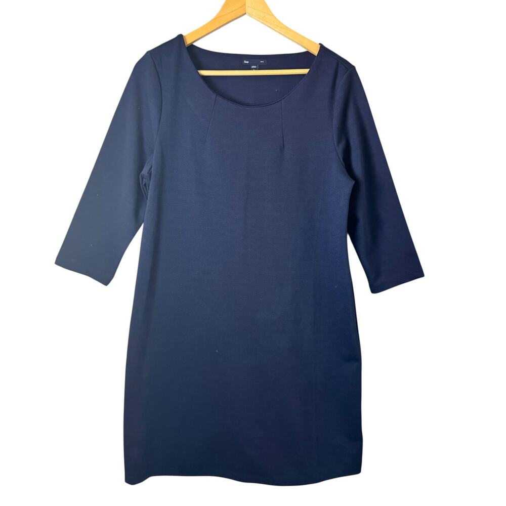 Gap Dress Womens Large Navy Blue Knee Length Minimalist Office Easter Modest
